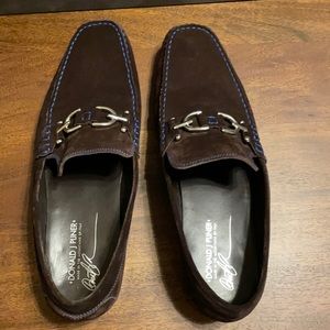 Donald Pilner Suede Loafer with Blue Trim